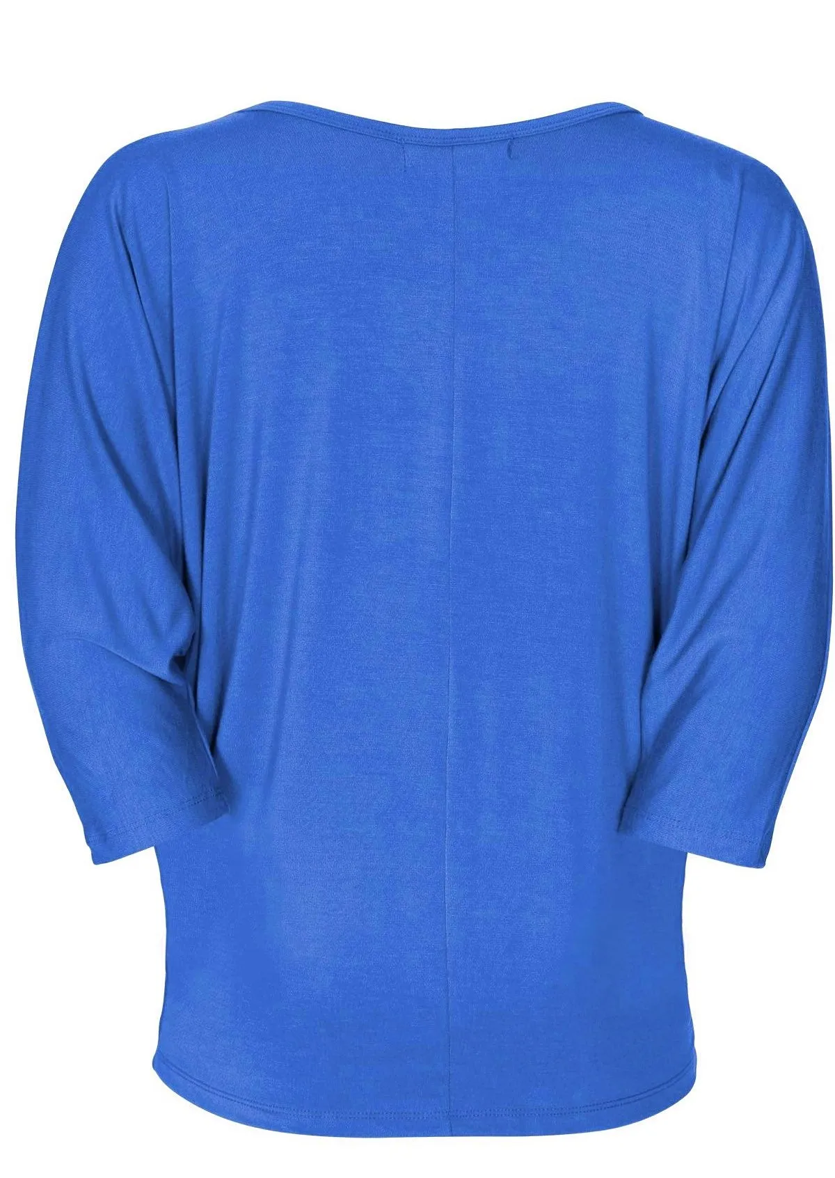 3/4 Sleeve V-neck Batwing Top Electric Blue