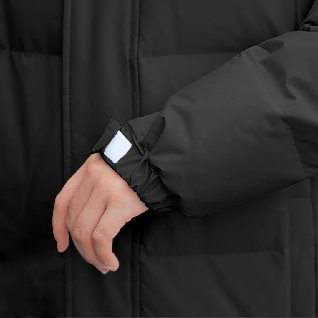 abbee Black 2XL Winter Hooded Overcoat Long Jacket Stylish Lightweight Quilted Warm Puffer Coat