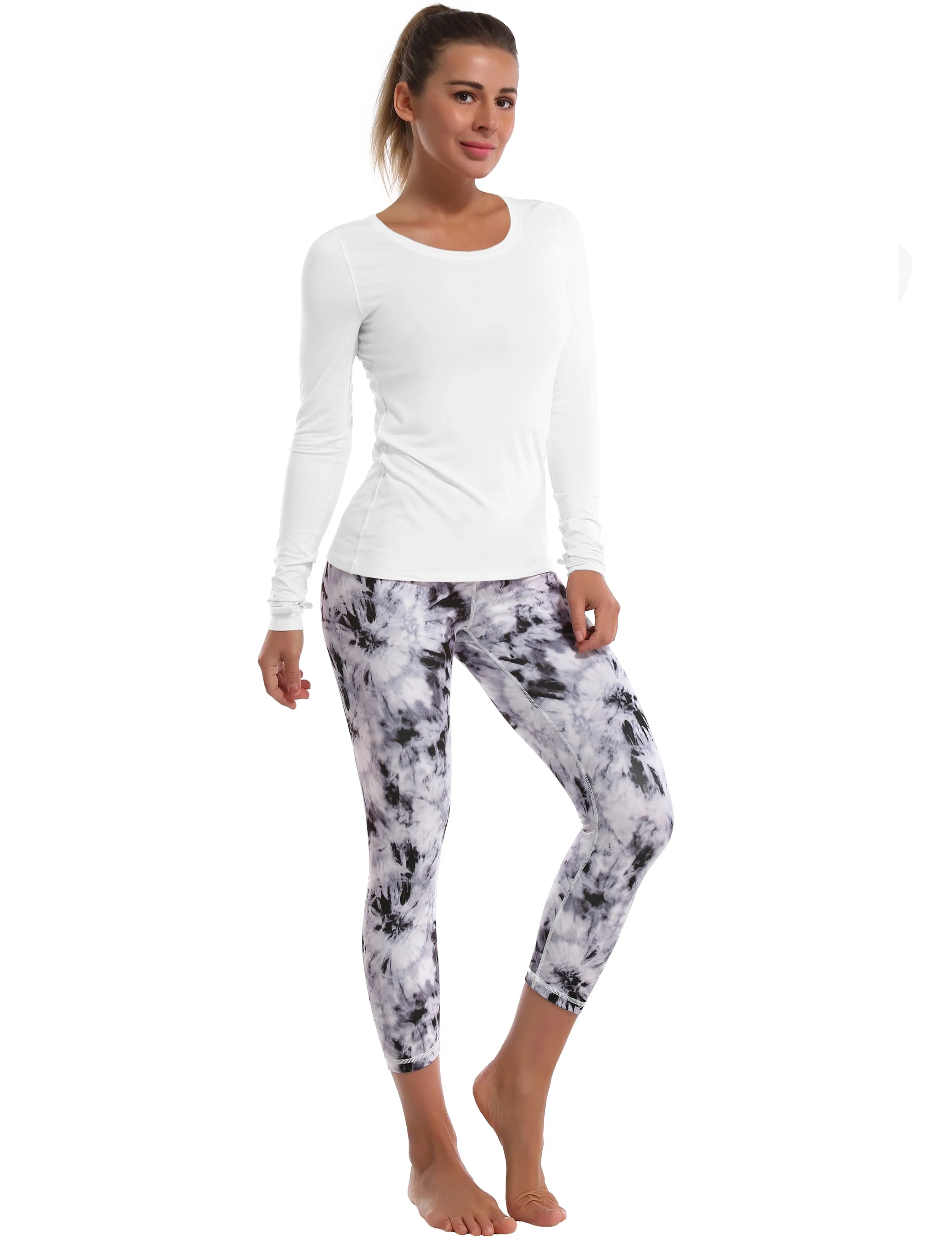 Athlete Long Sleeve Tops white ins_Pilates
