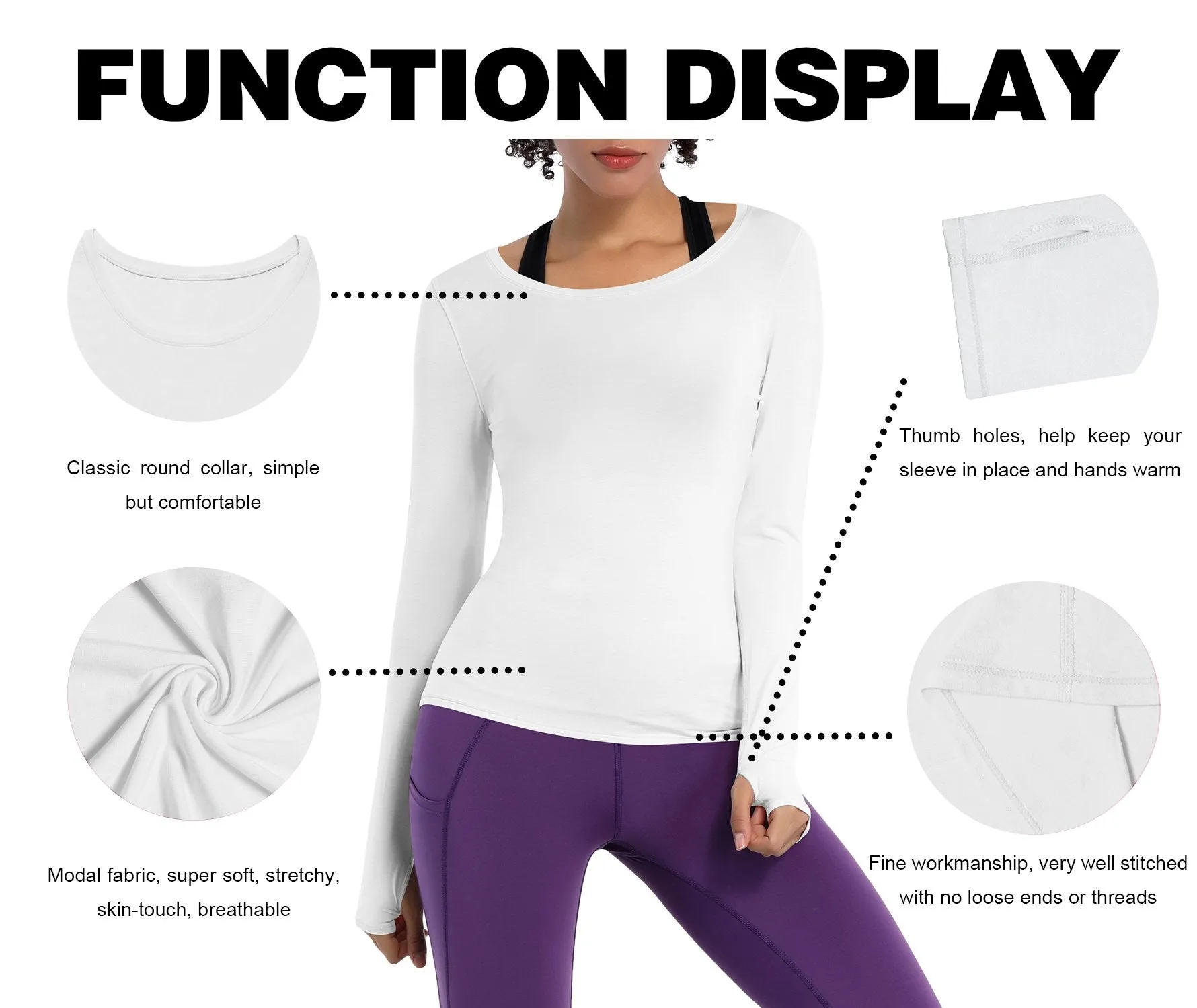 Athlete Long Sleeve Tops white ins_Pilates