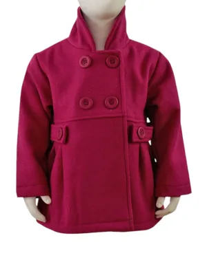 Baby Girls Knot So Bad Cerise Wool Blend Button Down Thick Belted Coats