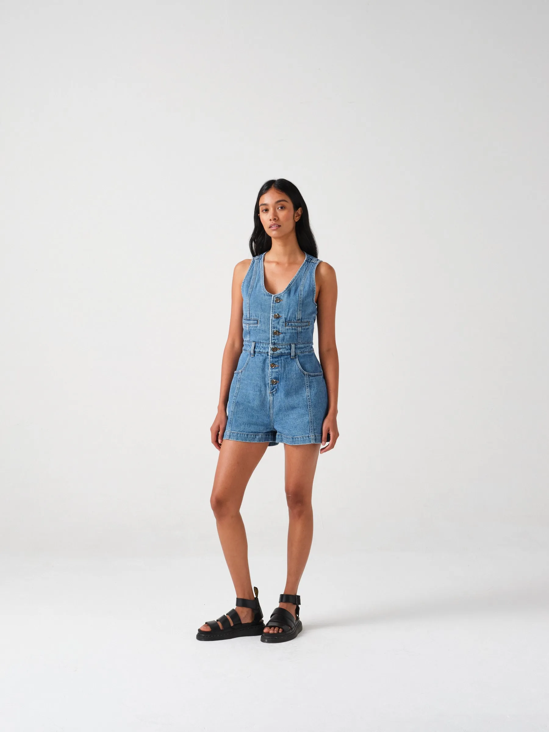 Bea All In One in Washed Indigo