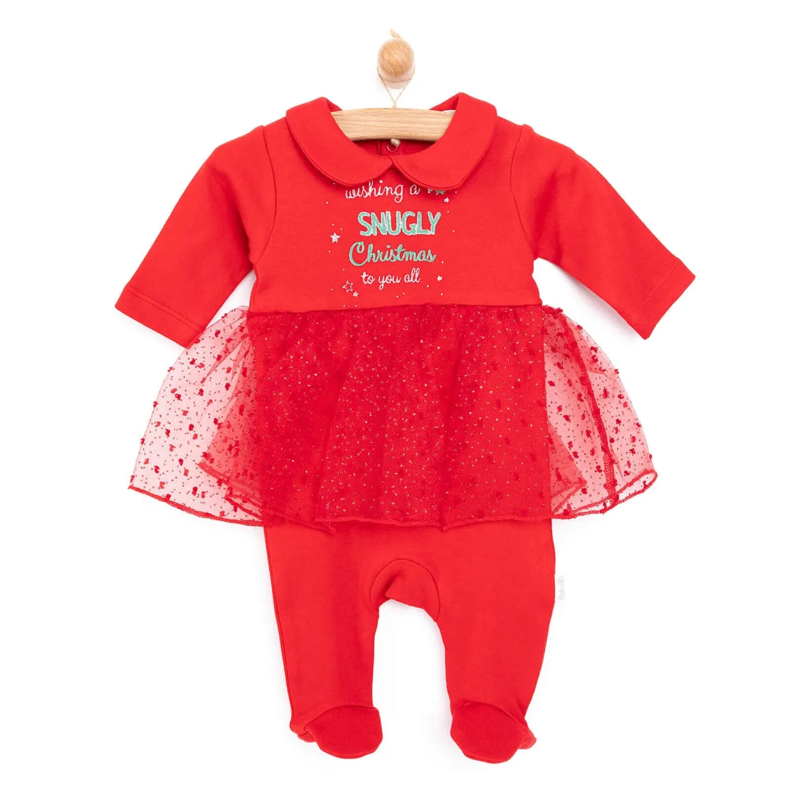 Bebetto Newborn Christmas Holiday Footed - Red