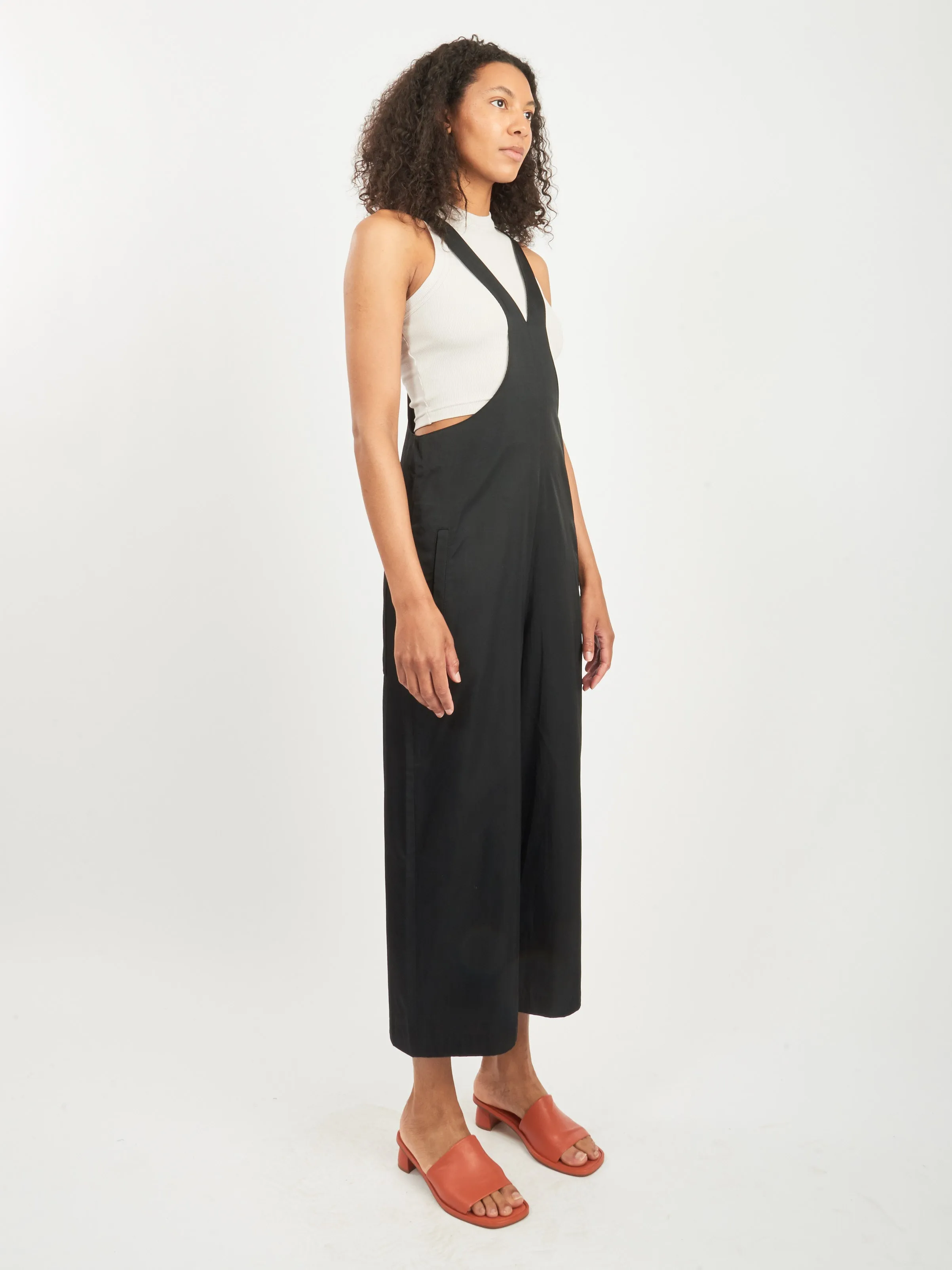 Black Drapey Suiting Jumpsuit