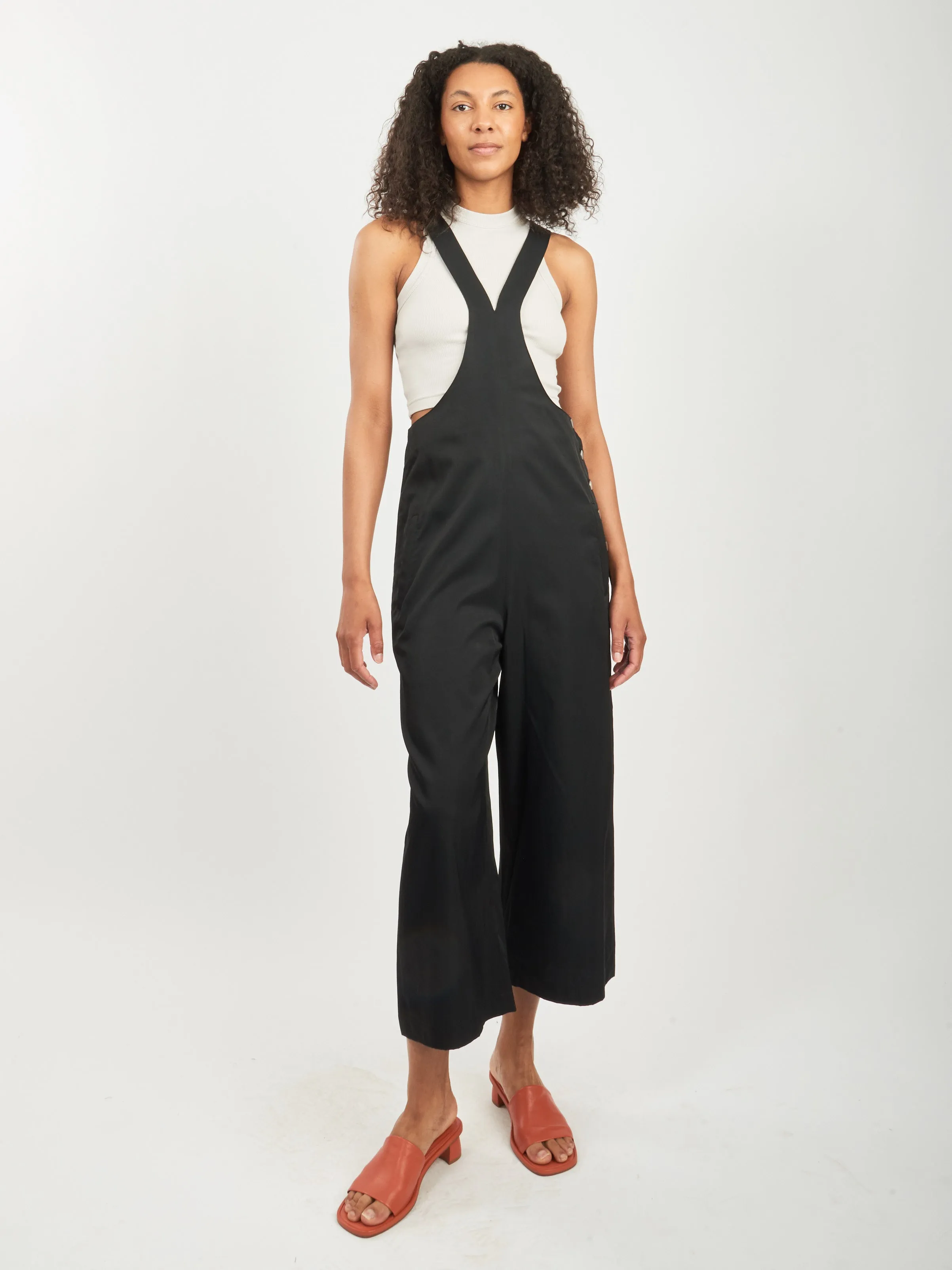 Black Drapey Suiting Jumpsuit