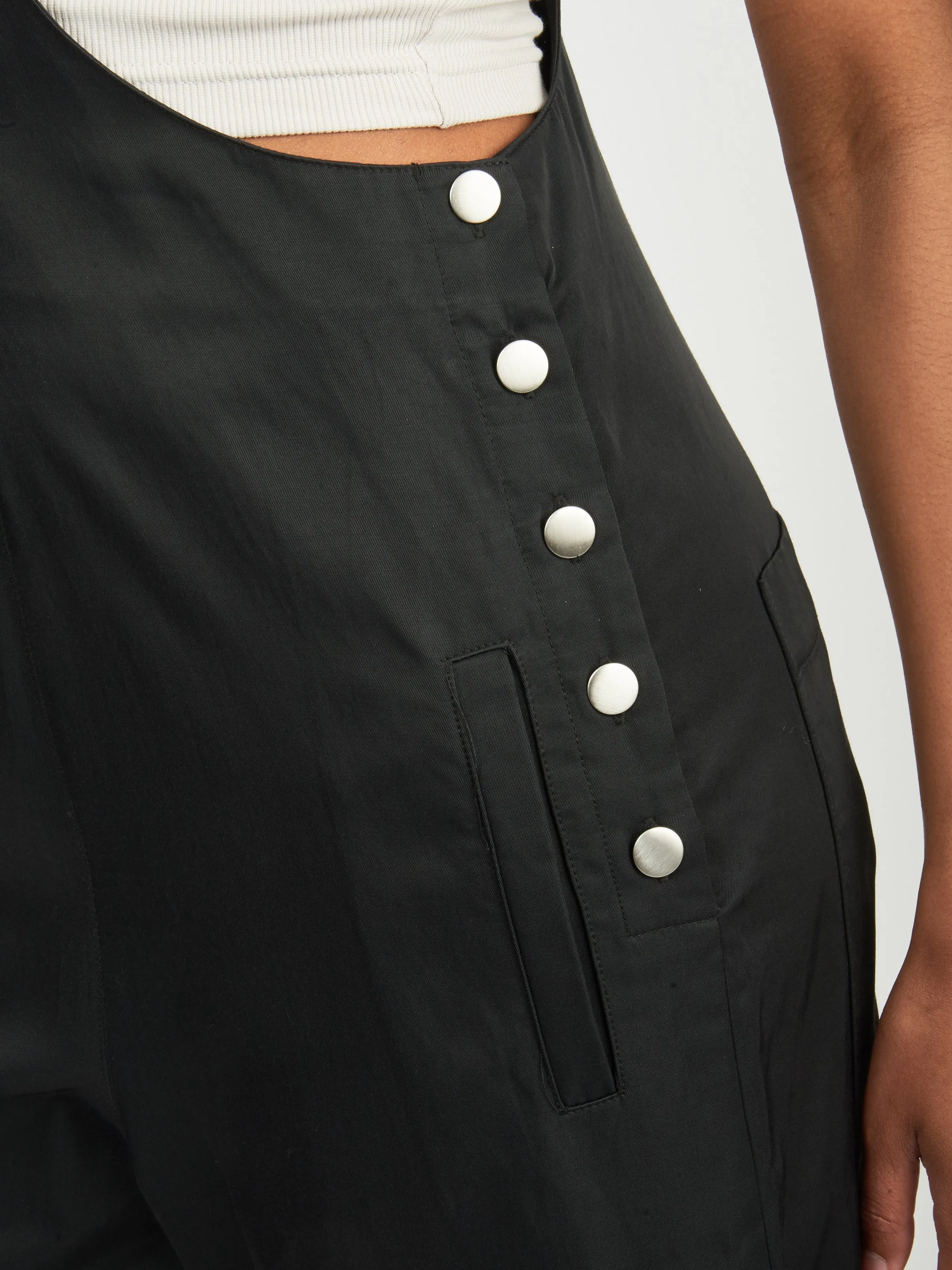 Black Drapey Suiting Jumpsuit