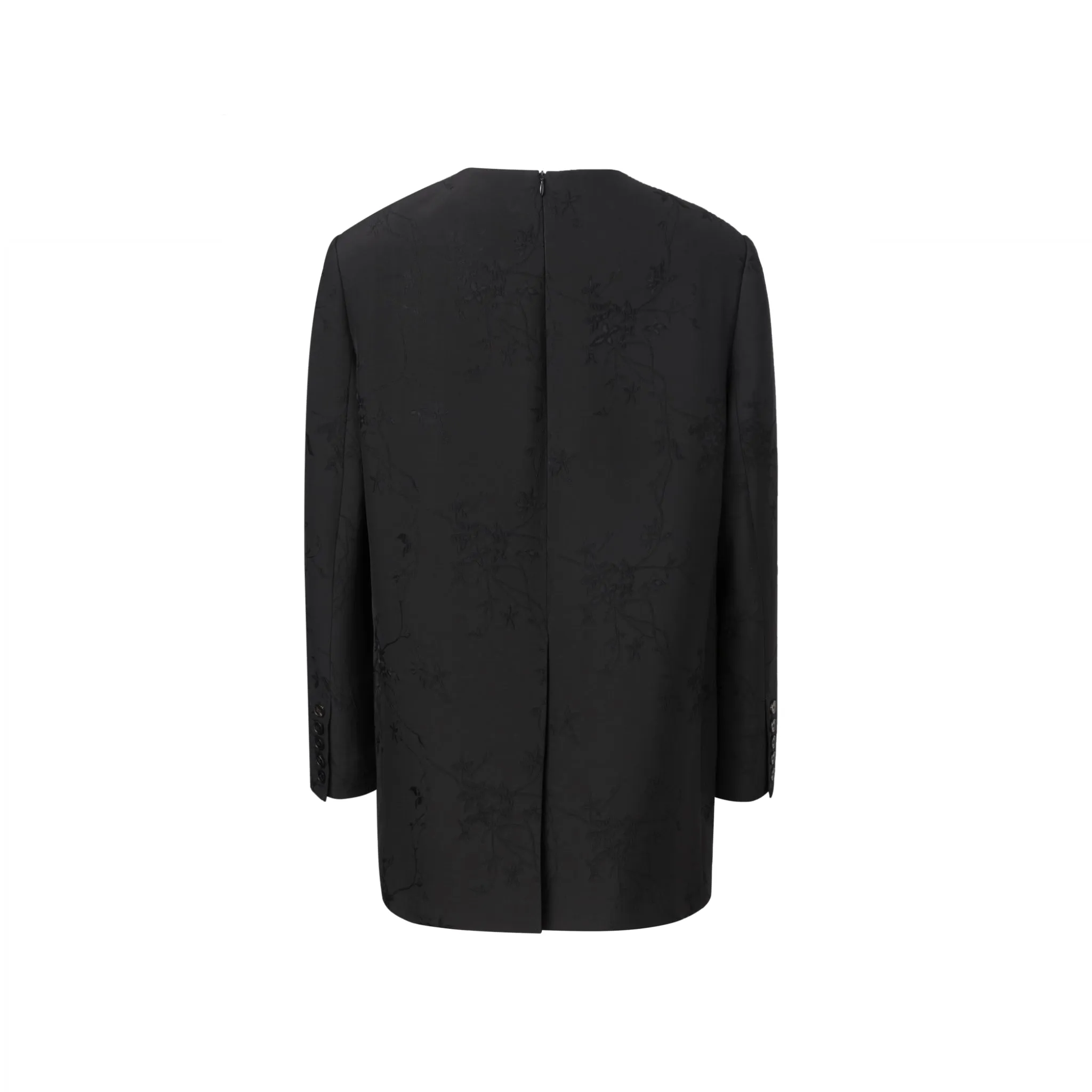 Black Patterned Jacquard Blazer