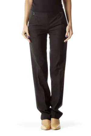 Black Slim Fit Straight Leg Pants