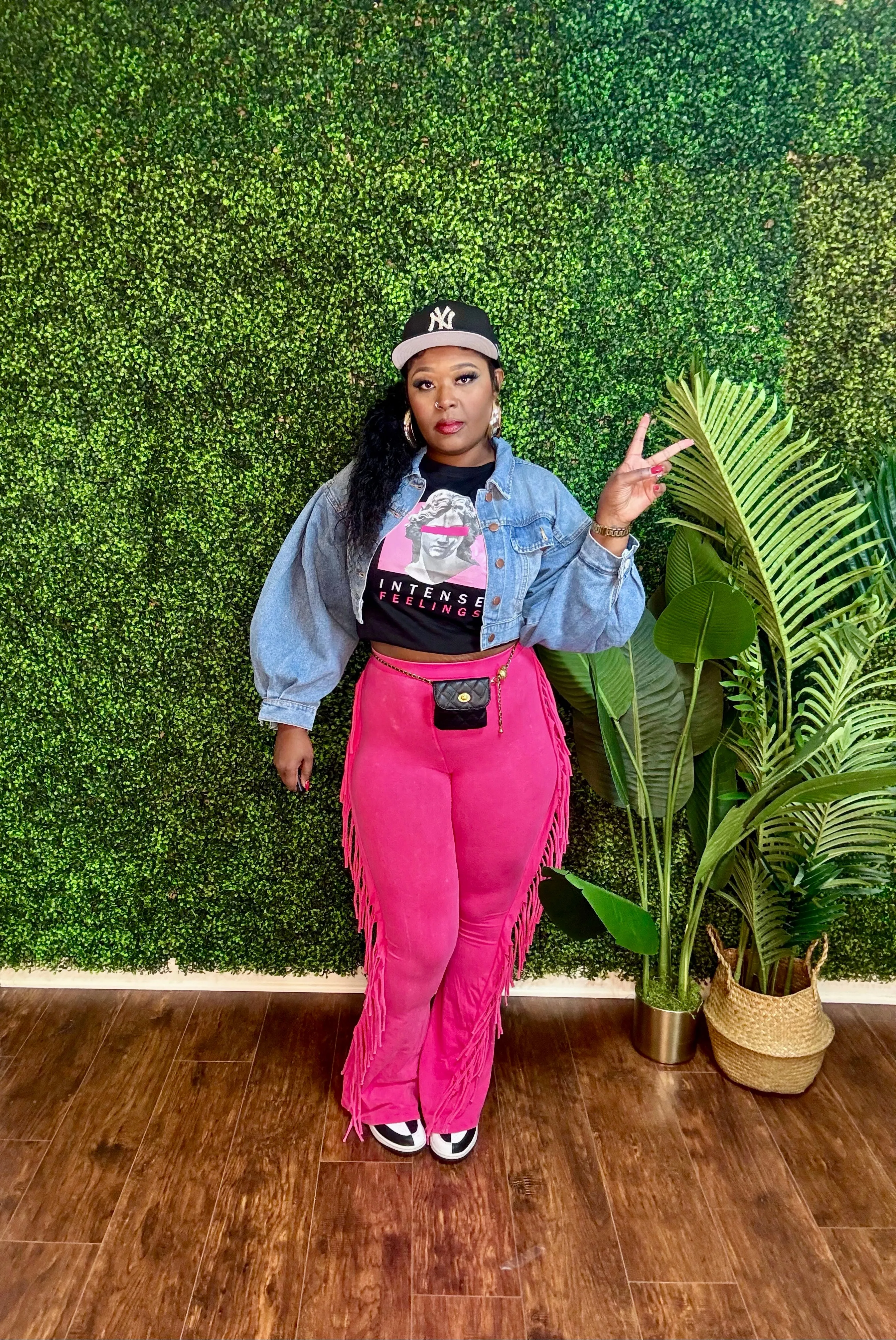 BOHO FRINGE DETAILED PANTS (Hot Pink)