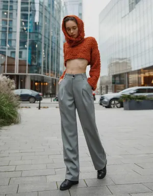 Brown Straight Fit Pants