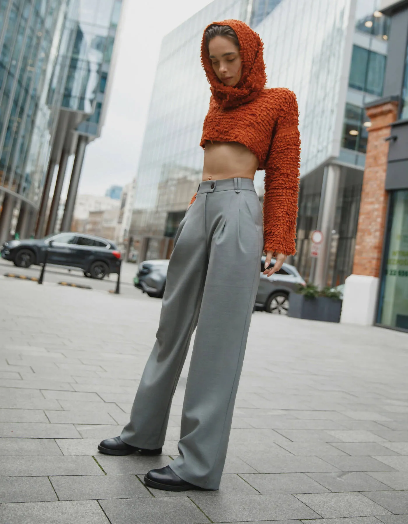 Brown Straight Fit Pants