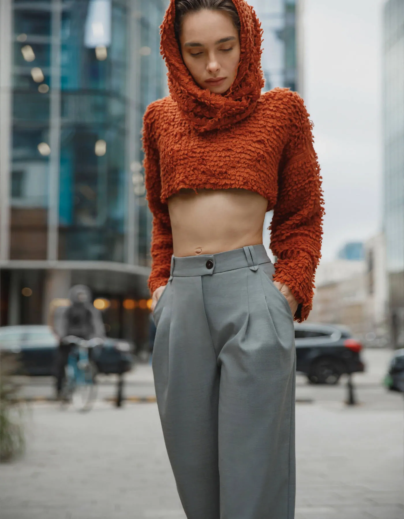Brown Straight Fit Pants