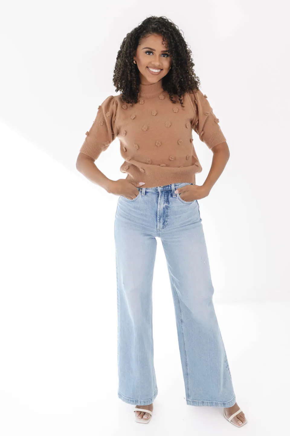 Bunches Of Blossoms Sweater - Camel