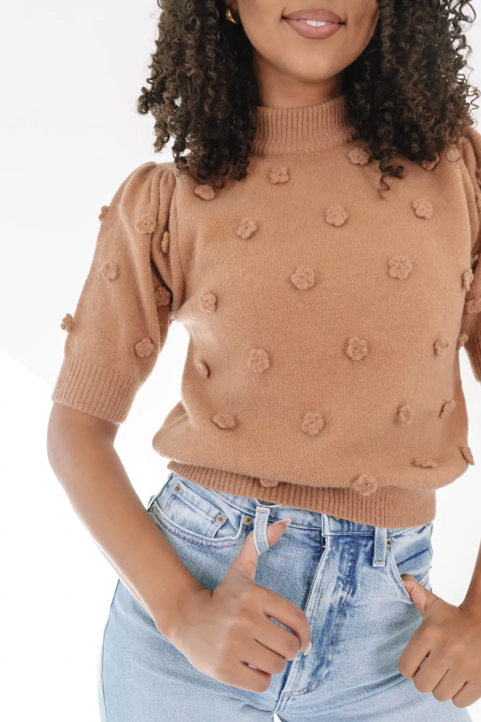 Bunches Of Blossoms Sweater - Camel