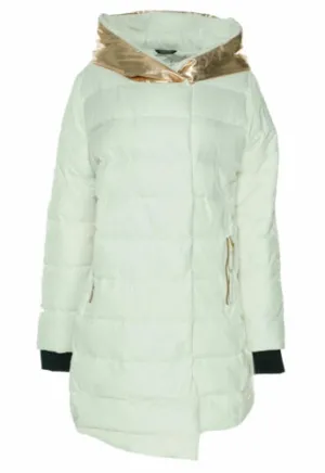 Calvin Klein Performance Women's Down Metallic Hood Walker Jacket Cloud Small