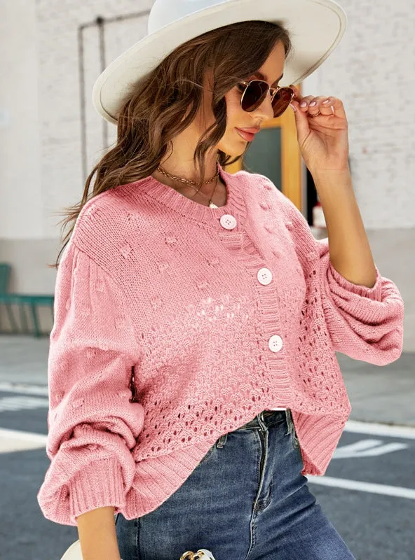 Cardigan Round Neck Sweater Coat