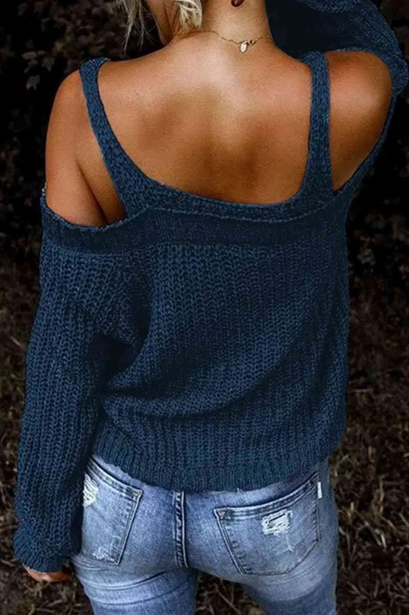 Cold Shoulder Knit Sweater