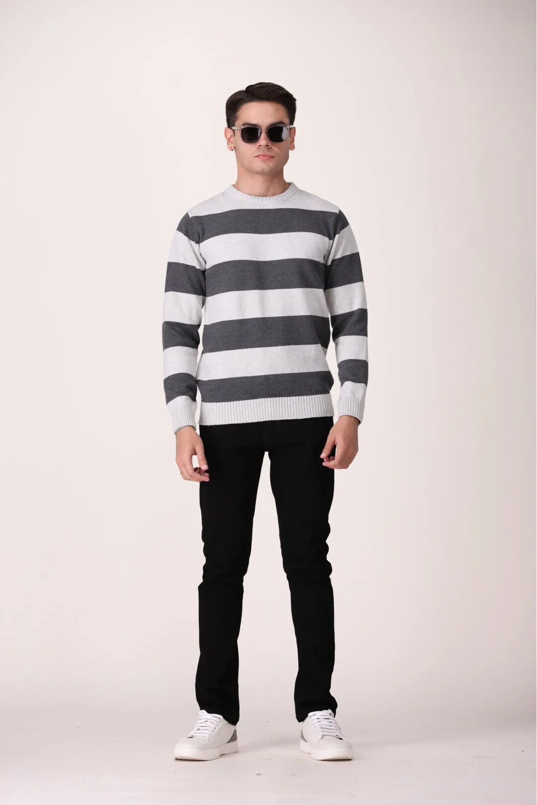 COLOR BLOCK STRIPE SWEATER
