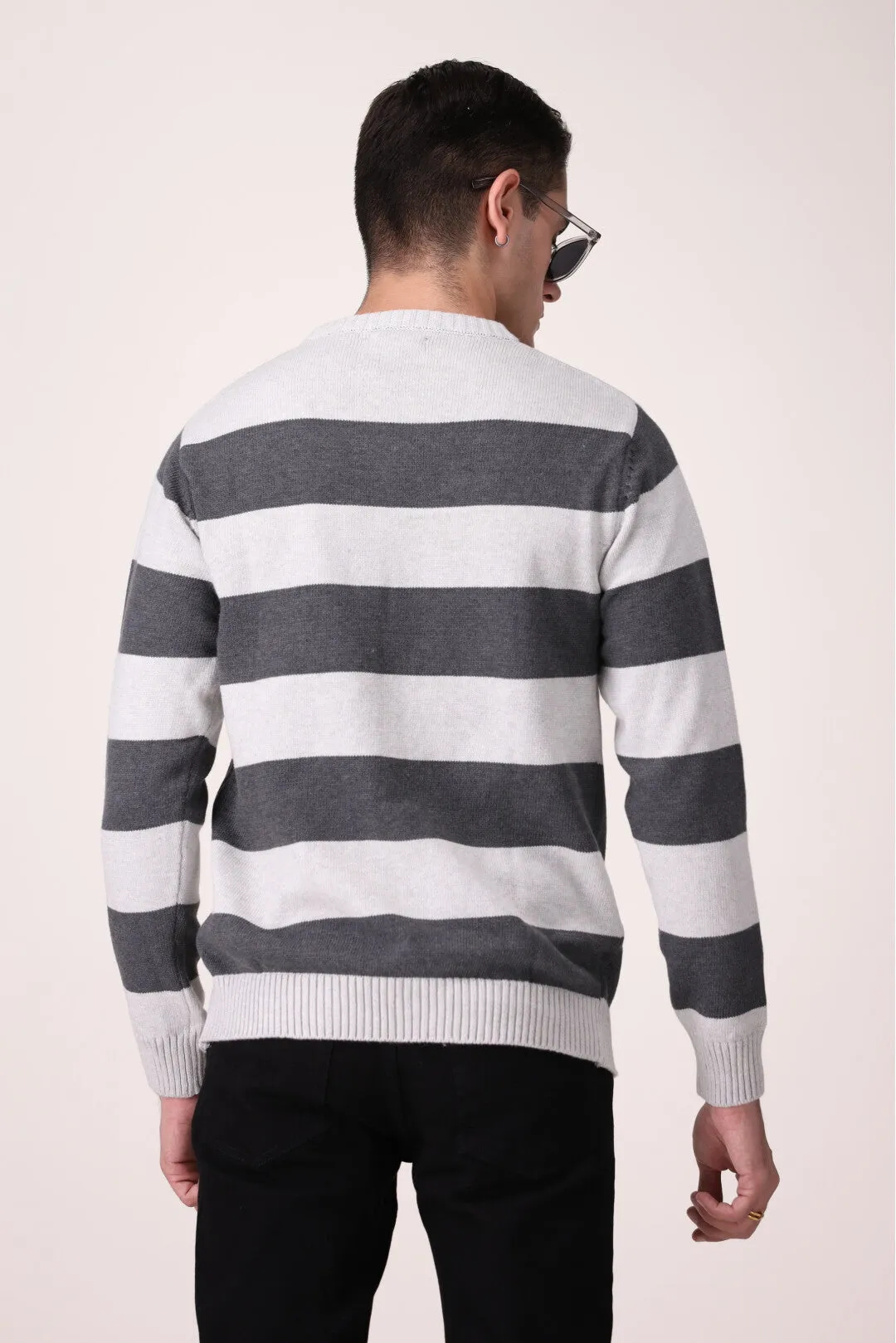 COLOR BLOCK STRIPE SWEATER