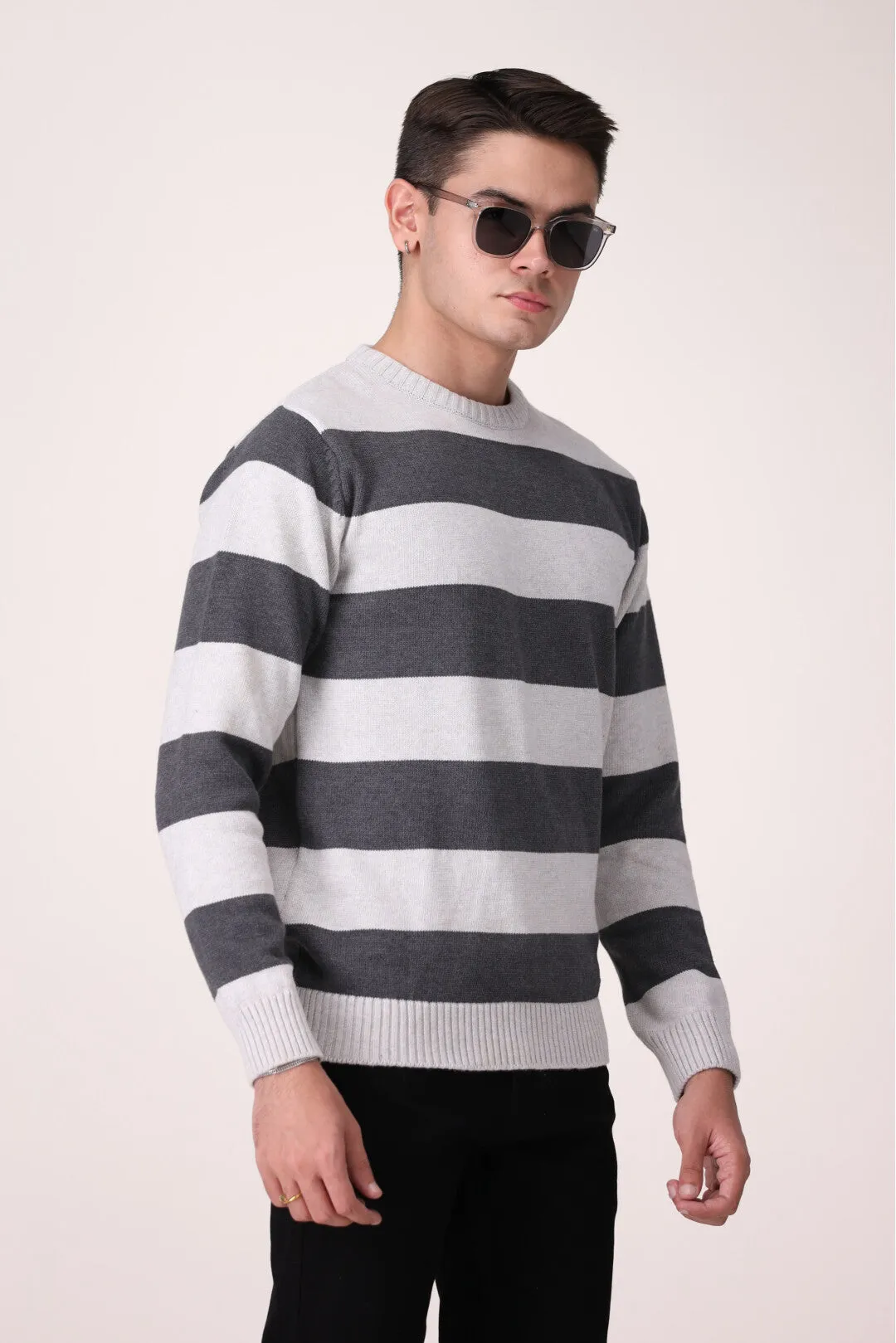 COLOR BLOCK STRIPE SWEATER