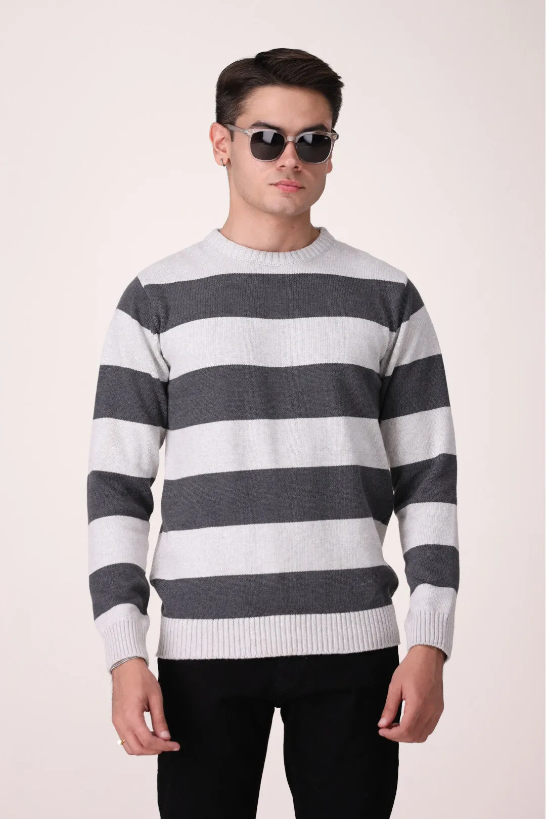 COLOR BLOCK STRIPE SWEATER