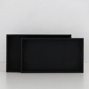 CONRAD SNAKE RECTANGLE TRAY  |  SET OF 2  |  NOIR BLACK
