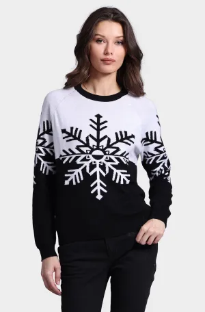 Cotton Cashmere Snowflake Reversible Pullover