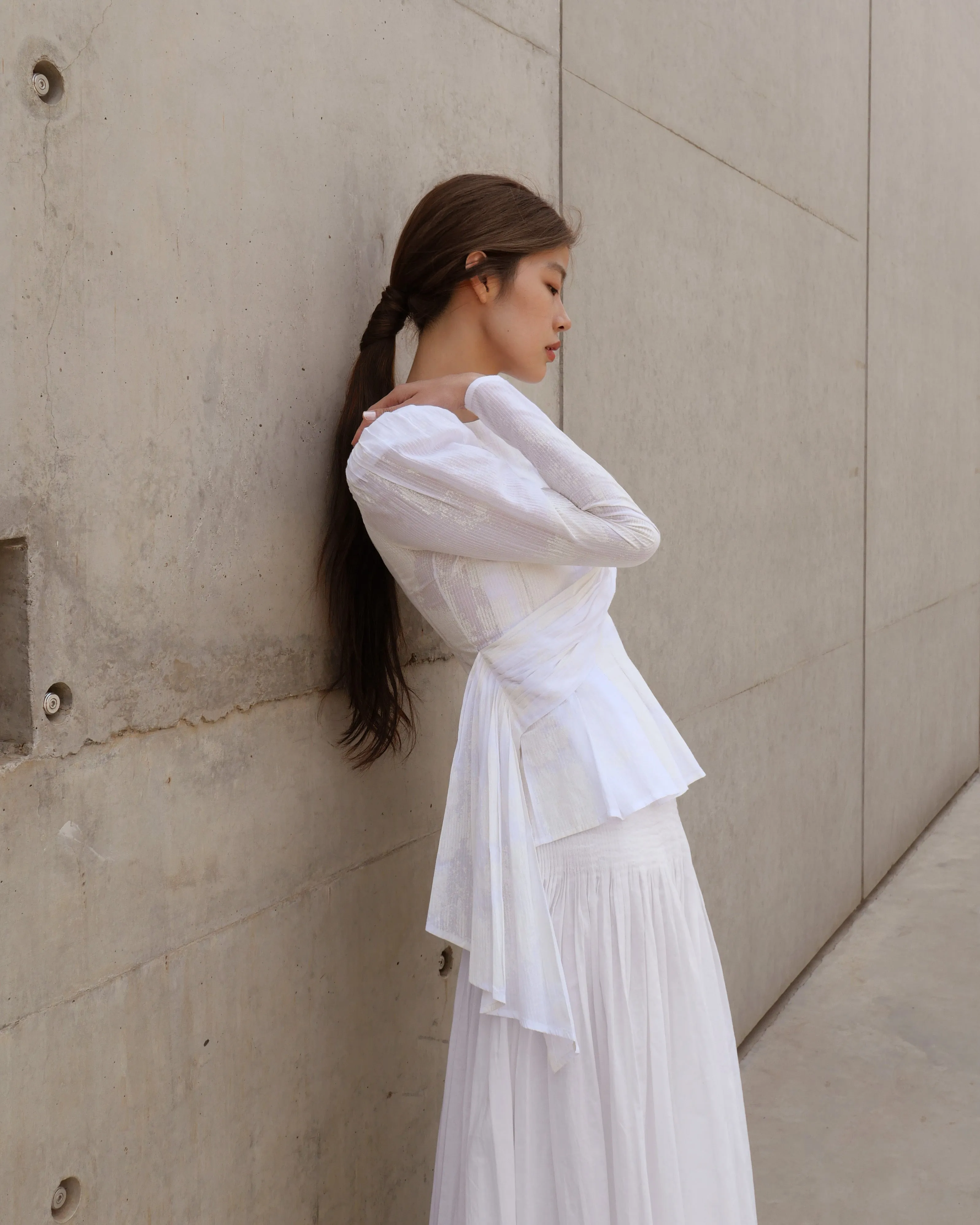 Draped Cotton Top