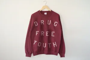 Drug Free Youth Crewneck in Maroon