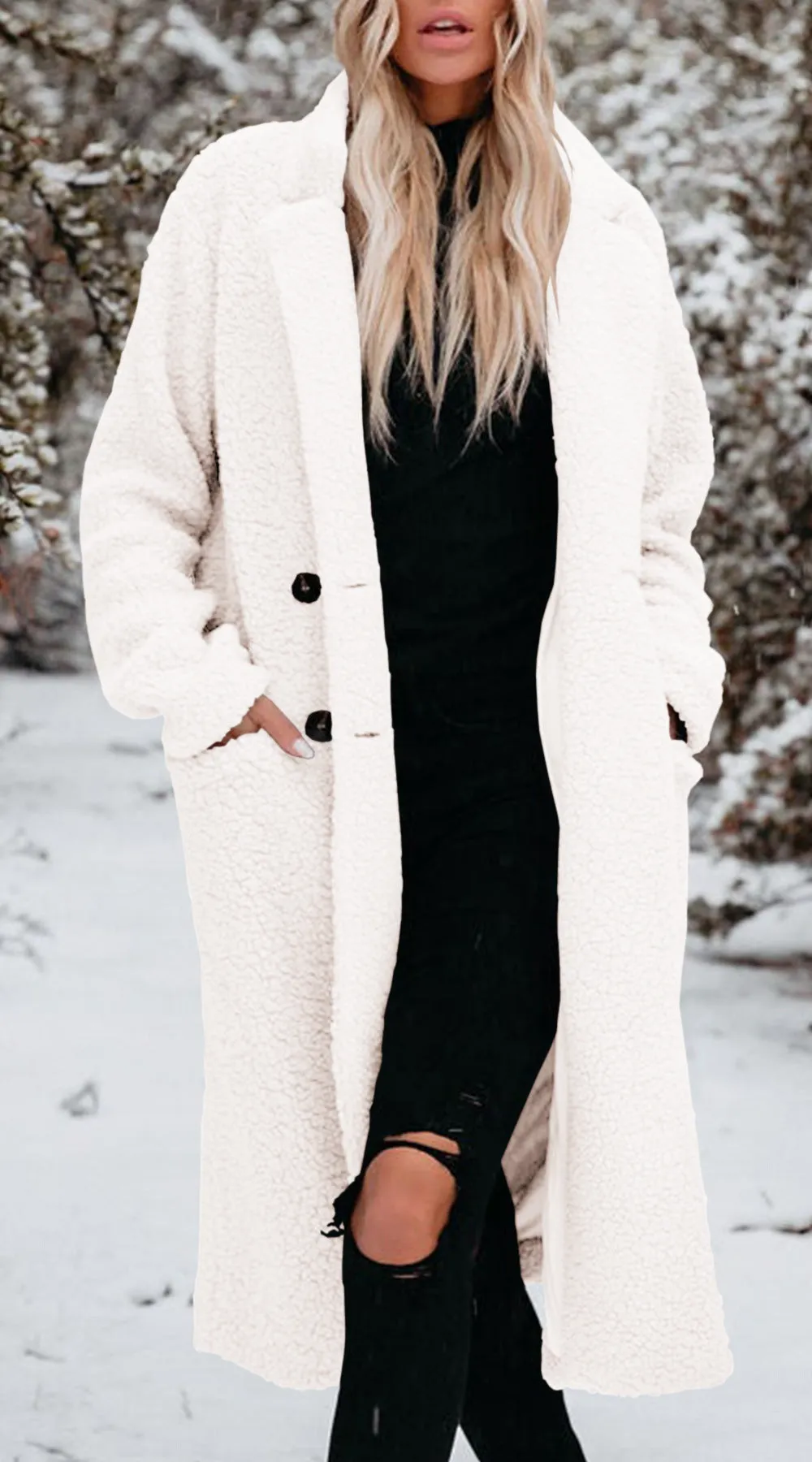 Durable Women's Warm Long-sleeved Lapel Plush Tops