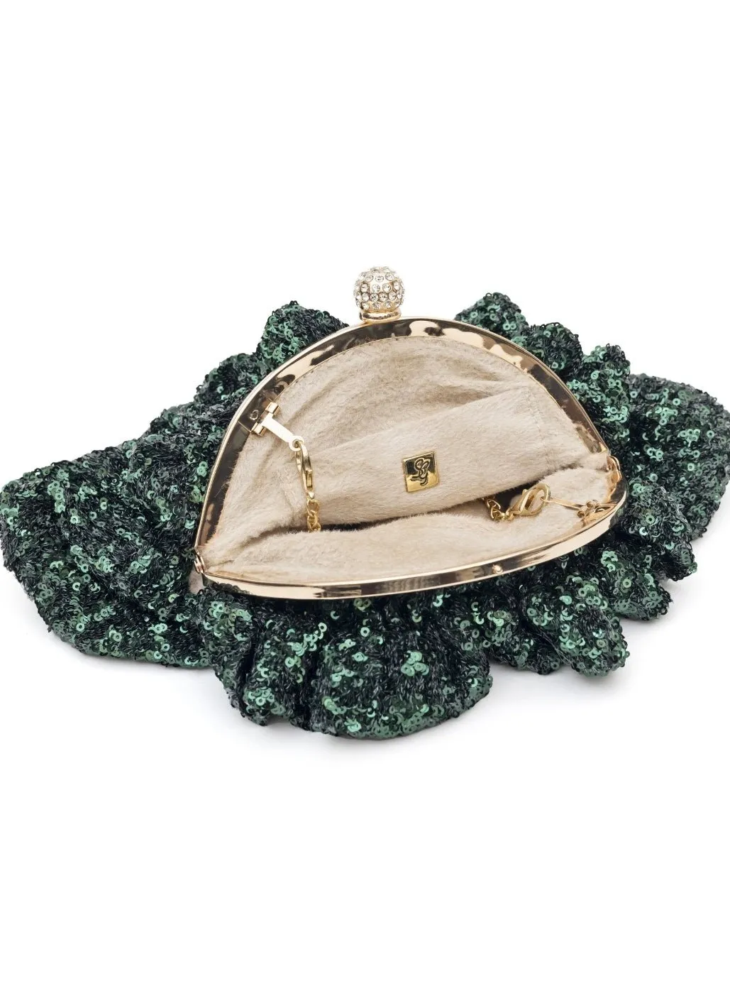 Emerald Green Starlight Clutch Bag