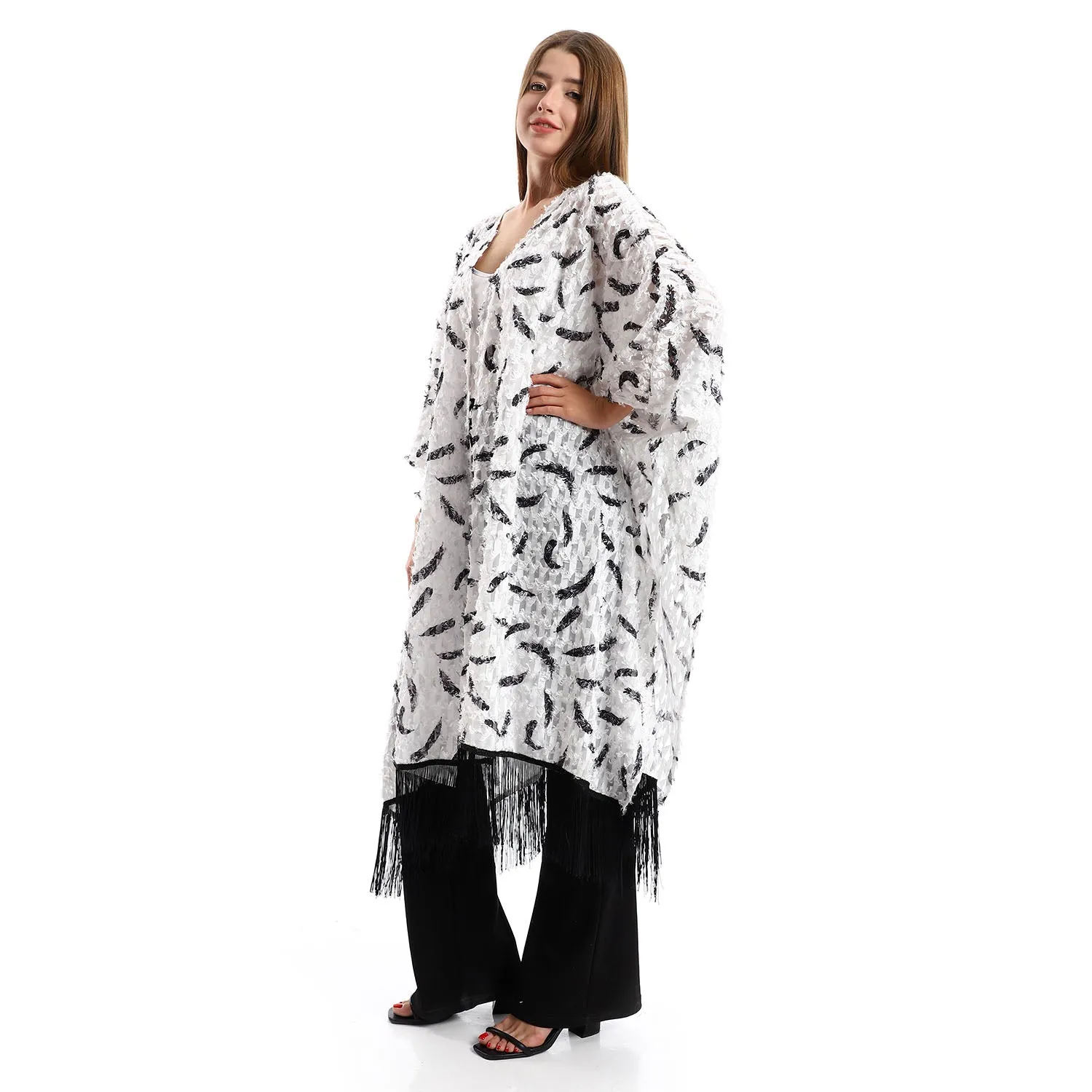 Eyelash Open Neckline Cardigan - Kady