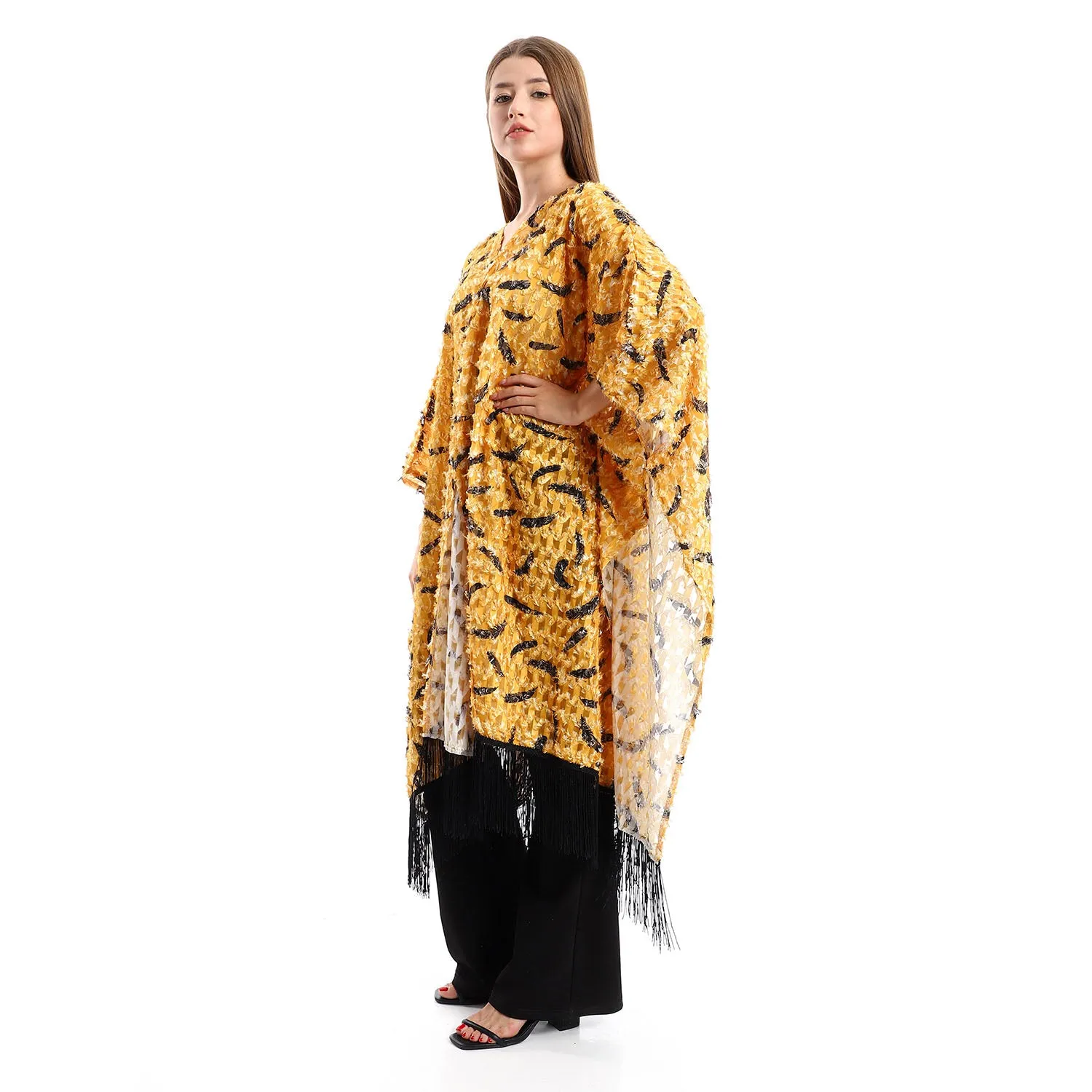 Eyelash Open Neckline Cardigan - Kady