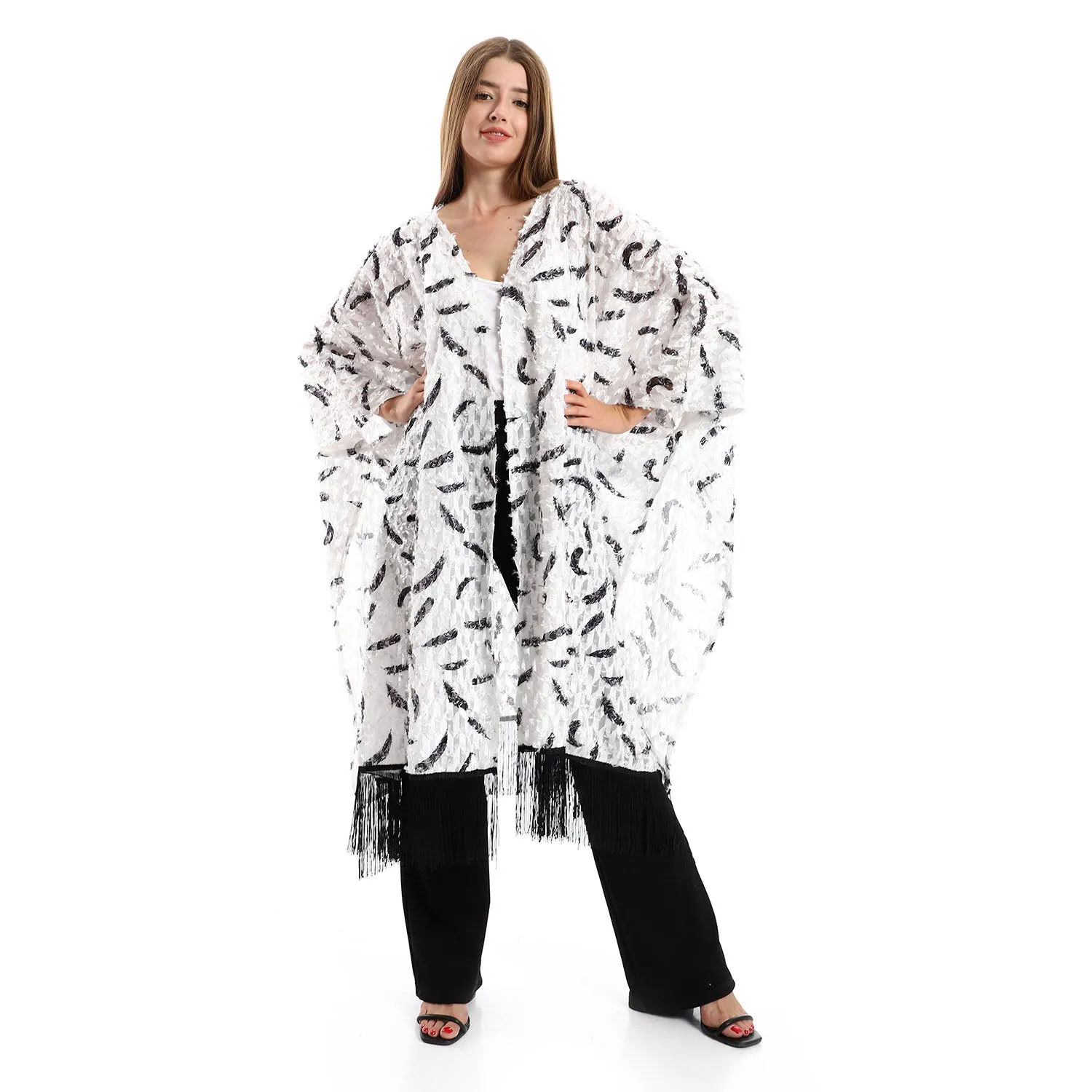 Eyelash Open Neckline Cardigan - Kady