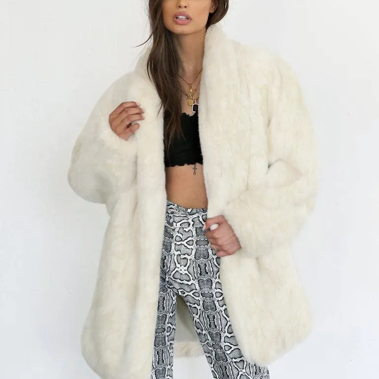 Fashion Faux Fur Long Sleeve Warm Women's Outwear