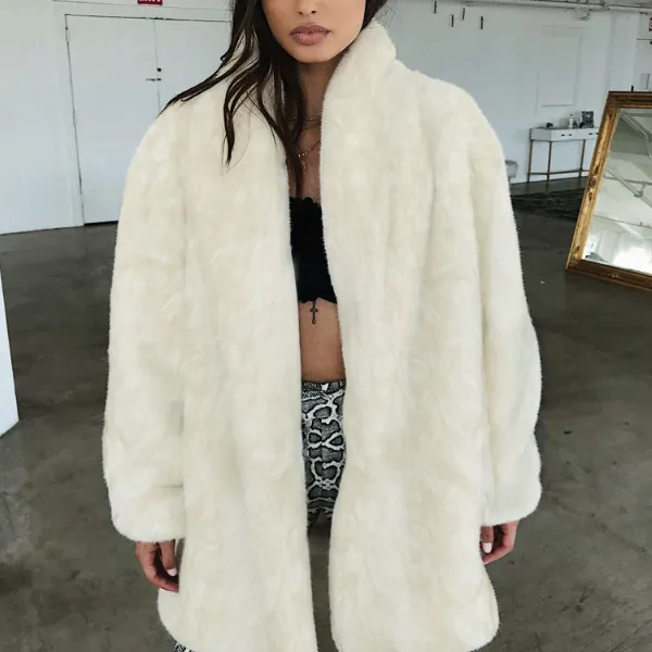Fashion Faux Fur Long Sleeve Warm Women's Outwear