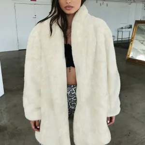 Fashion Faux Fur Long Sleeve Warm Women's Outwear