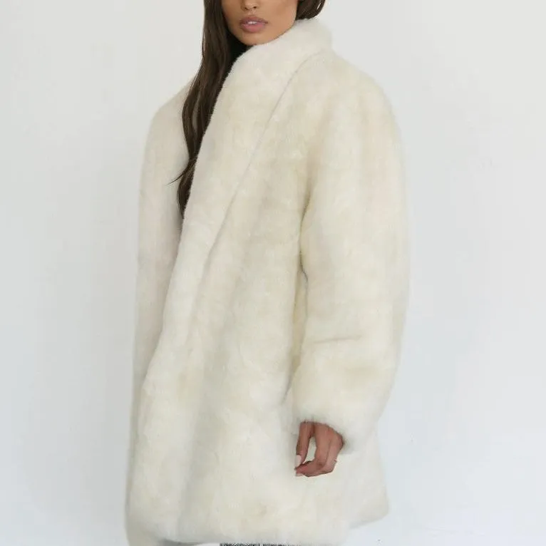 Fashion Faux Fur Long Sleeve Warm Women's Outwear