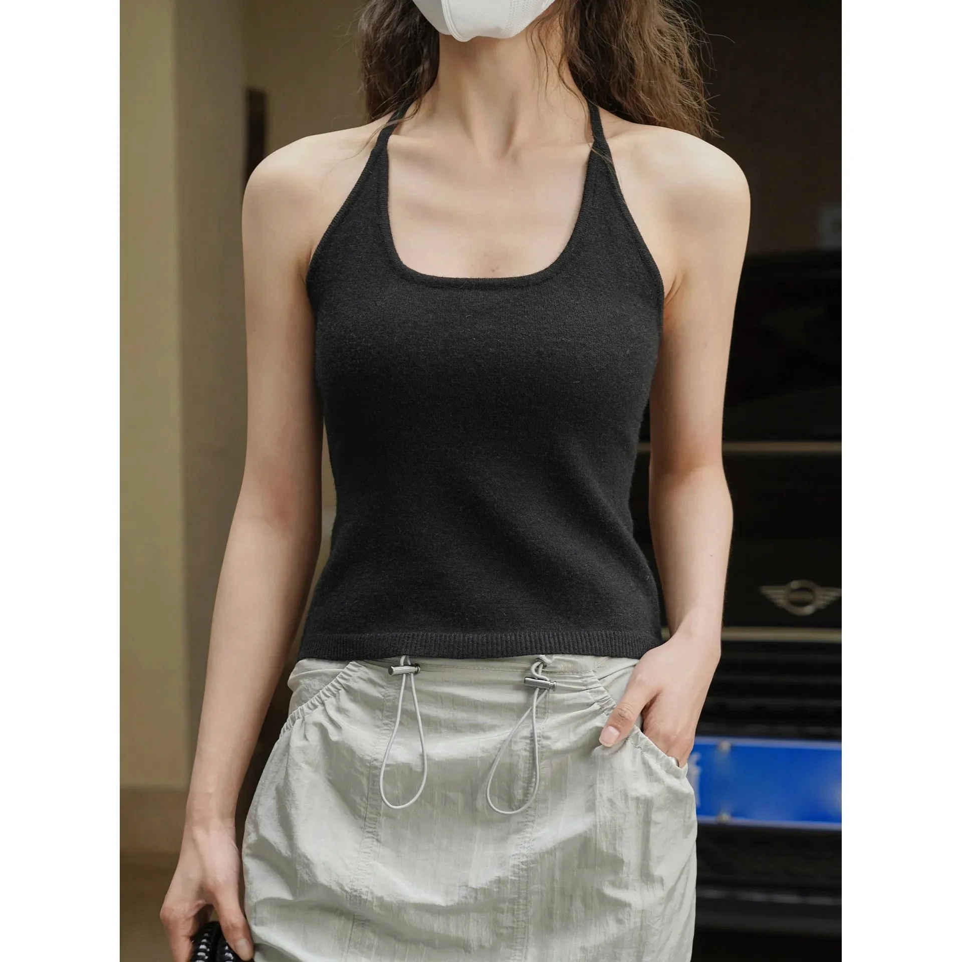 FLYTONN-Summer Sexy Wool Tank Tops Soft, Skin Friendly, Slim Fit Top for Women