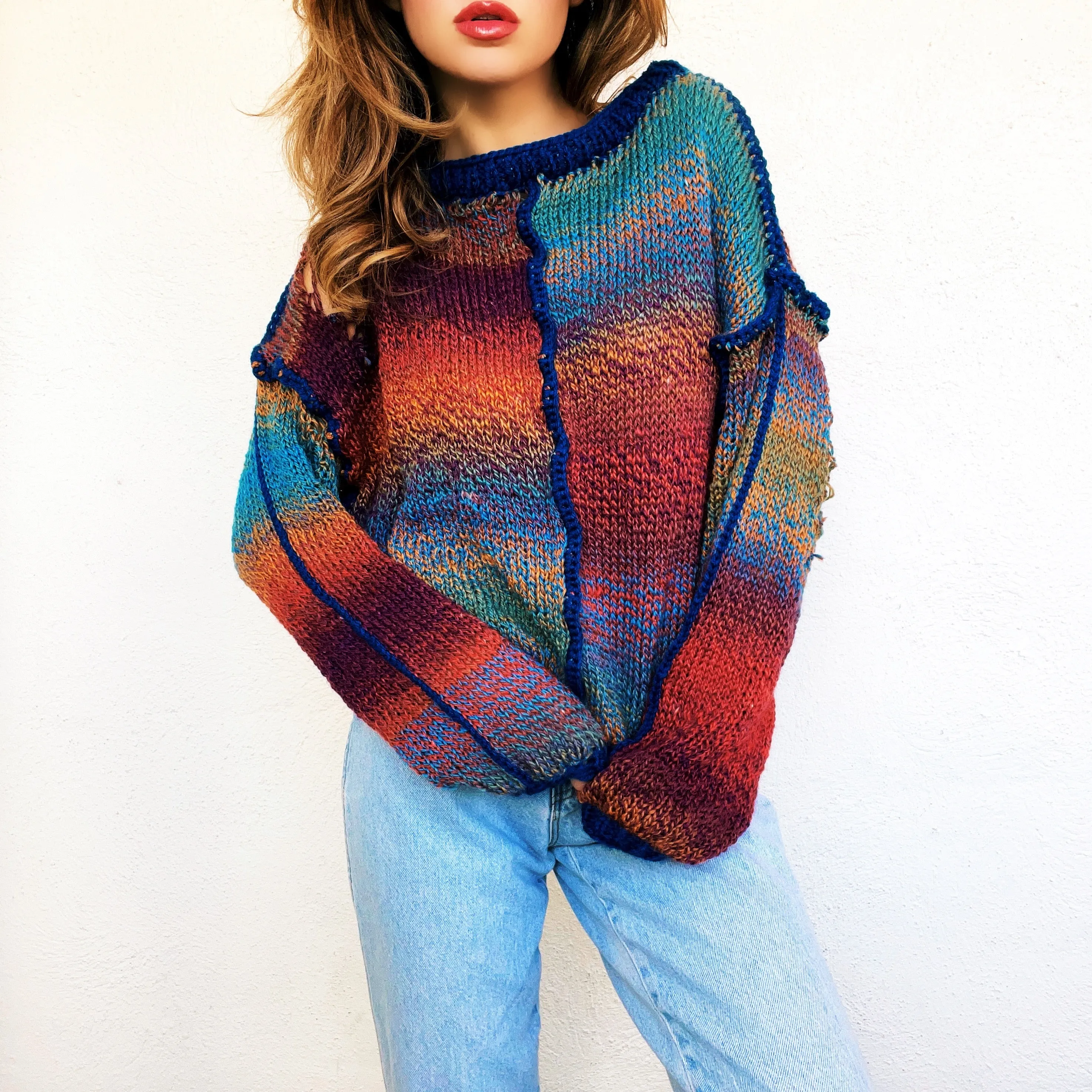 Funky Distressed Knit Sweater