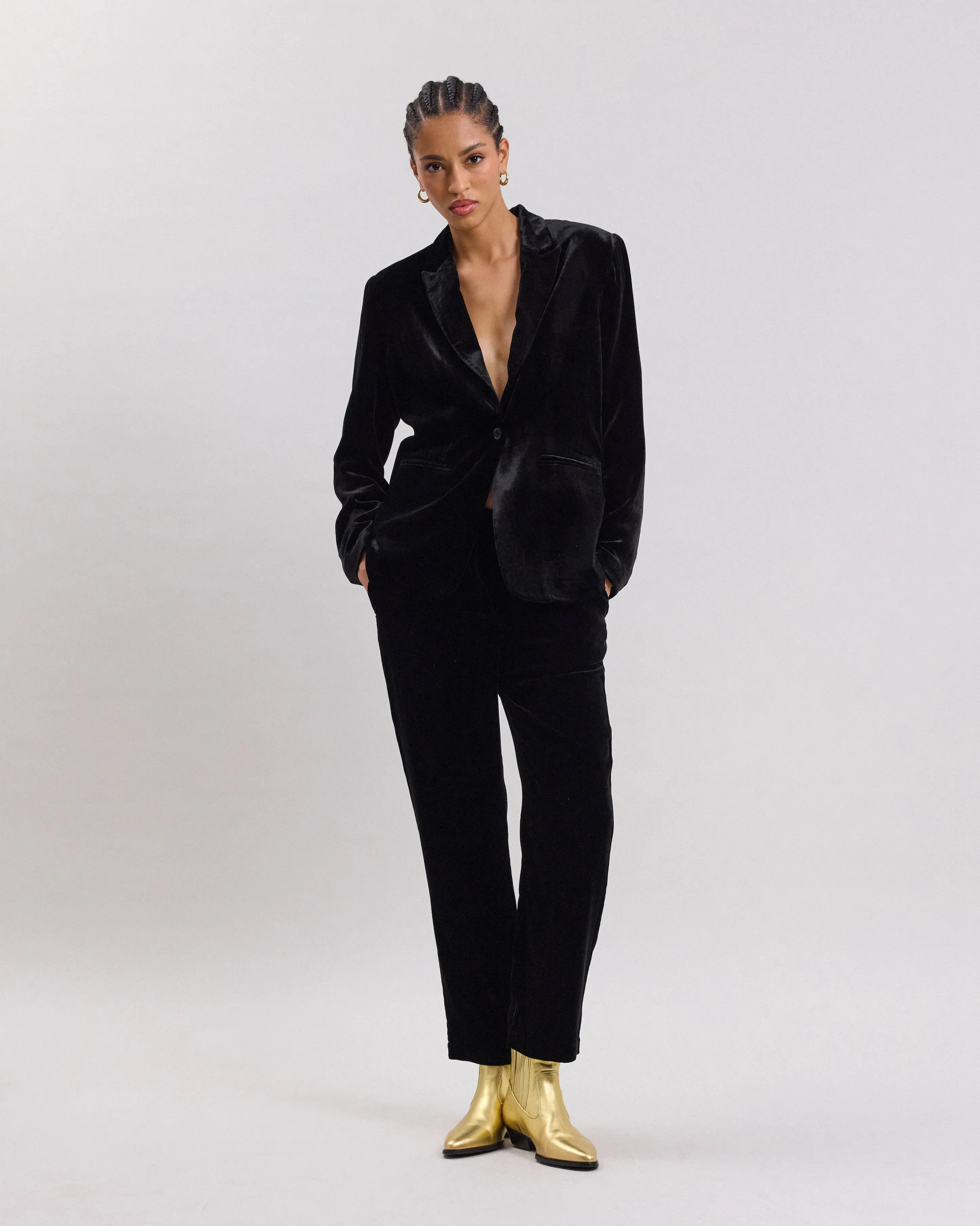 Hartford Vekma Velvet Jacket Black