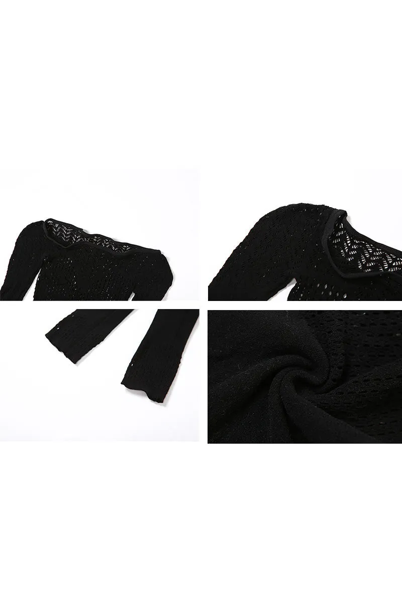 JC604 Crochet Mesh Jumpsuits