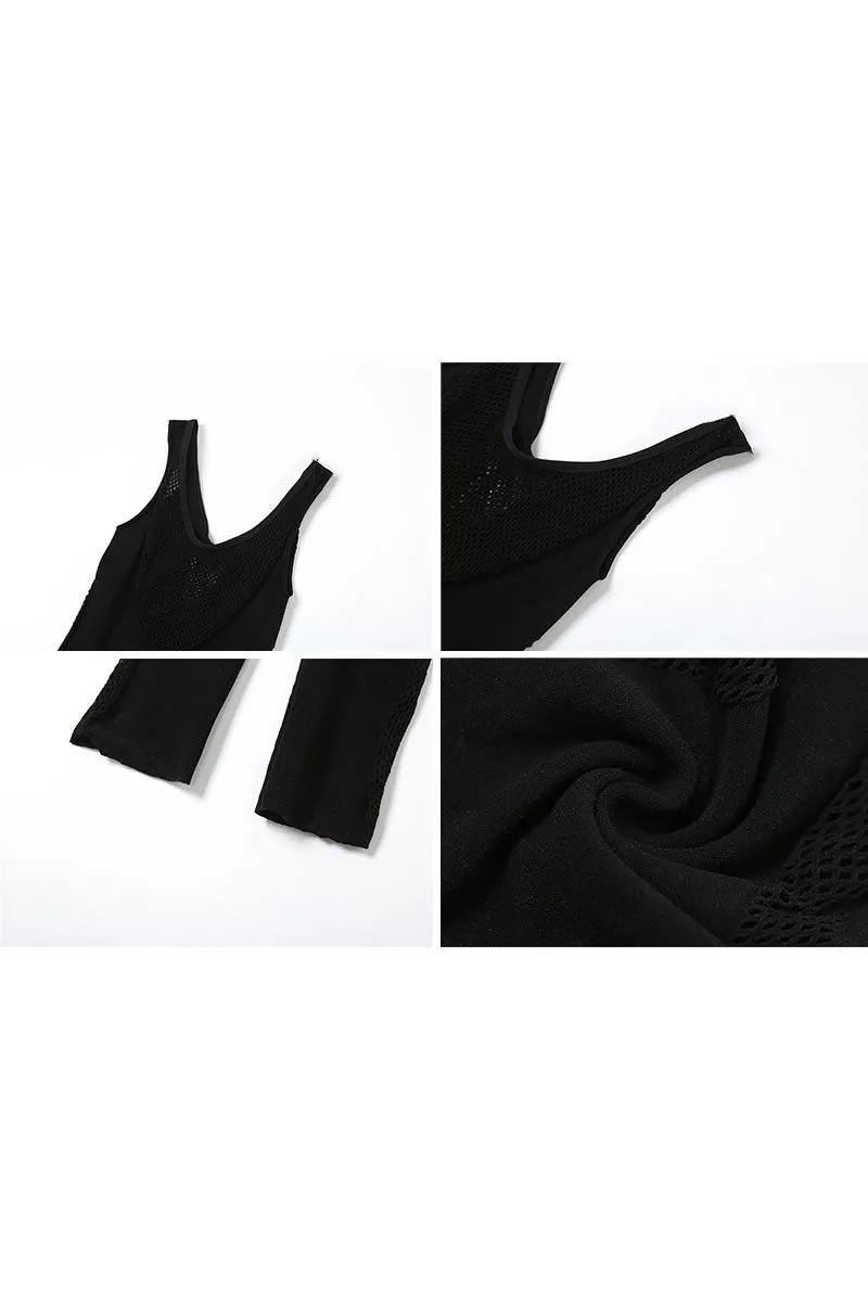 JG0496 Mesh Sleeveless Jumpsuits