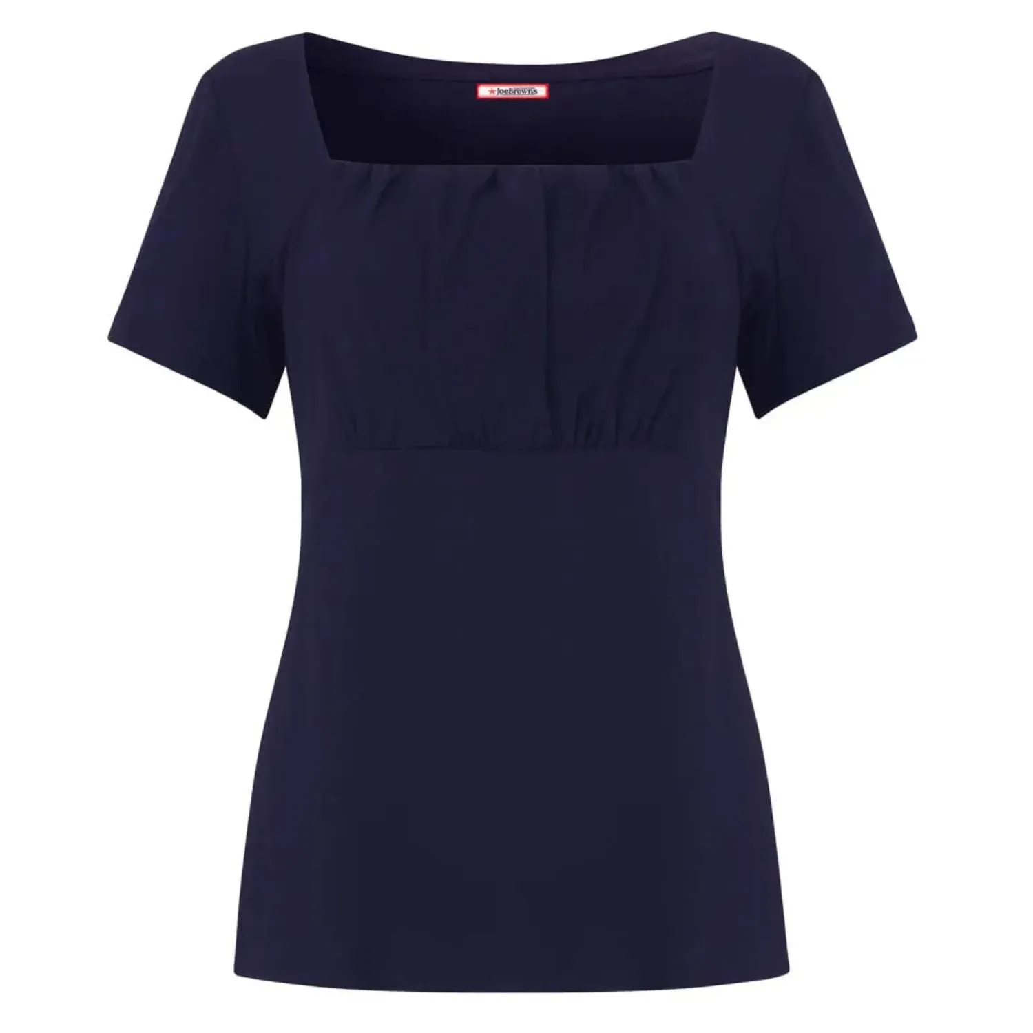 Joe Browns 16 Navy Minnie Ruched Front Jersey Top
