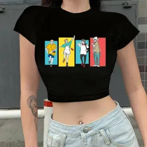 Jujutsu Kaisen Crop Tops | Black