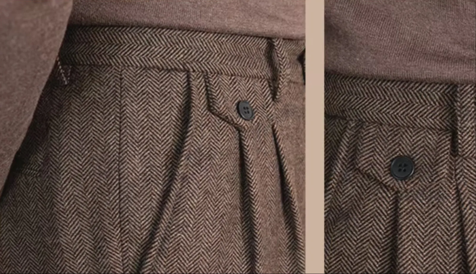 Khakhi Elegant Wool Gurkha Pants by Italian Vega® (Winter Edition)