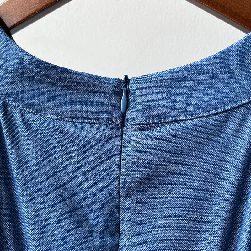 [Korean Style] Denim Halter Romper Wide Leg Jumpsuit