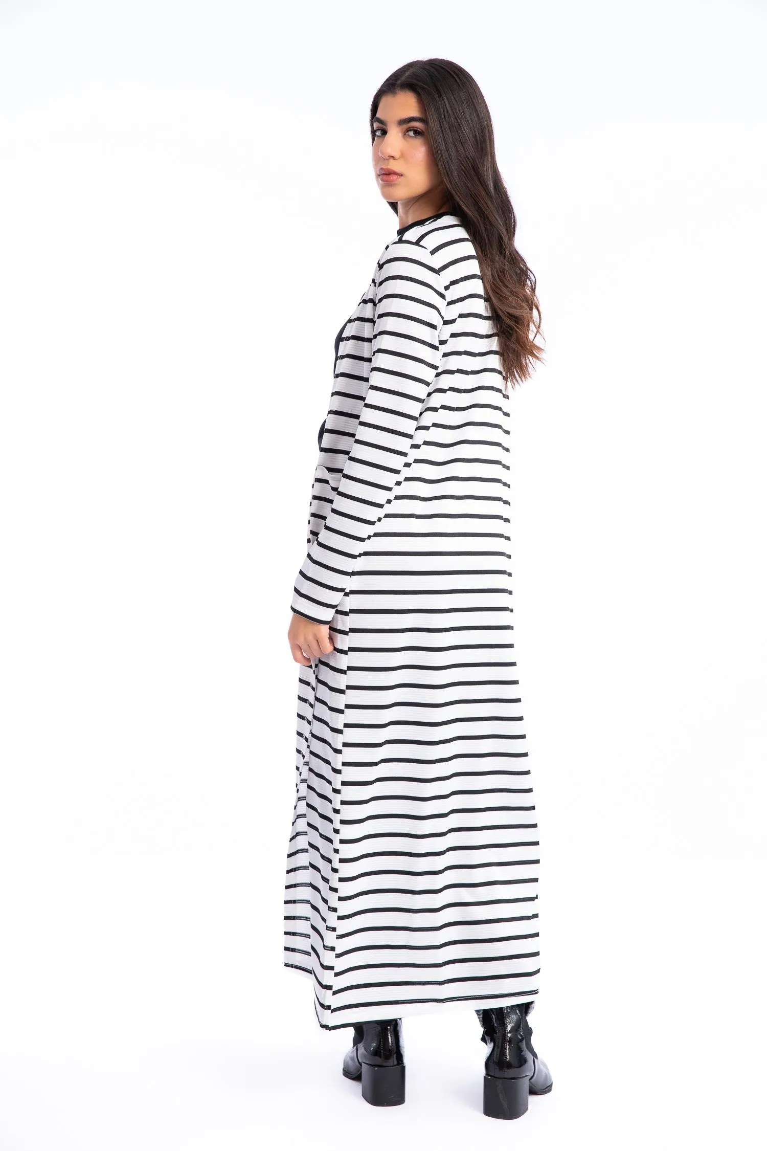 Long Sleeves Slip On Long Cardigan - Kady