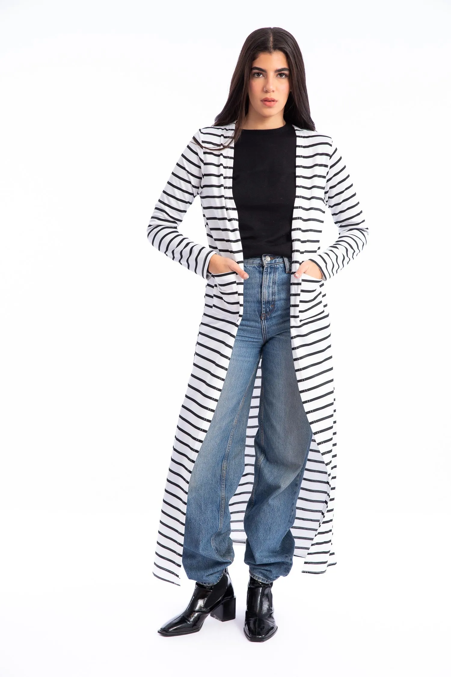 Long Sleeves Slip On Long Cardigan - Kady