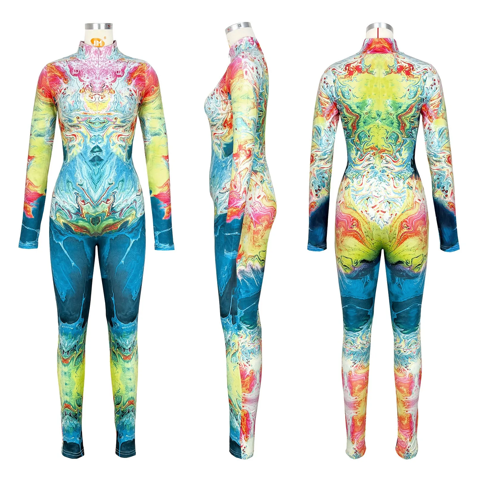 MB FASHION Vibrant High-Neck Full-Body Jumpsuits 6707LY